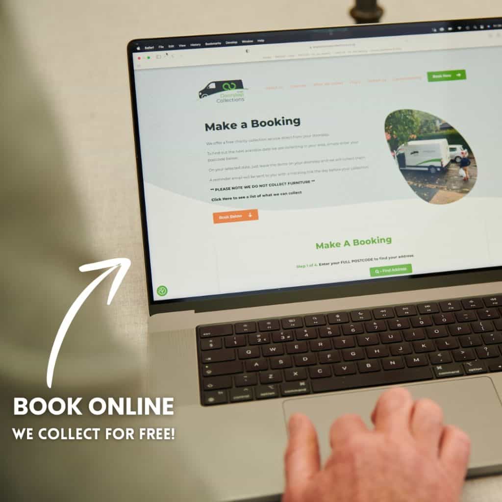 Customer making a booking on their laptop via anglo doorstep collections website